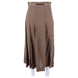 Gucci Leinen Karorock Braun
