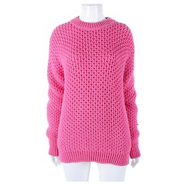 Prada Pull à Manches Longues en Tricot Rose