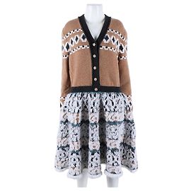 Robe en maille Chanel Marron