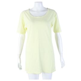 Balmain Kurzarm Baumwollshirt Hellgelb Gelb
