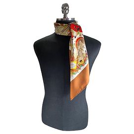 Gucci Cachecol de seda cogumelo marrom Marrom