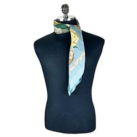 Gucci Vase Schal Hellblau Blau