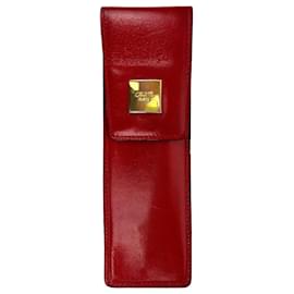 Céline Red Leather Pen Case Red