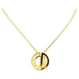 Colar Cubo Logo Circle CD da CHRISTIAN DIOR Dourado