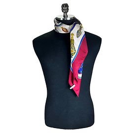 Hermès Bufanda de botella de perfume burdeos Roja
