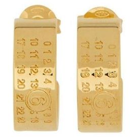 Maison Martin Margiela Boucles d'oreilles logo minimaliste Doré