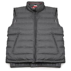 Thom Browne Down Field Shooter Twill Ski Vest Blue