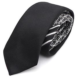 Dior Corbata de seda con rayas oblicuas Negro
