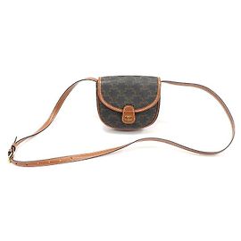 Céline Bolsa transversal mini Versace Triomphe em lona e couro de bezerro tan Marrom