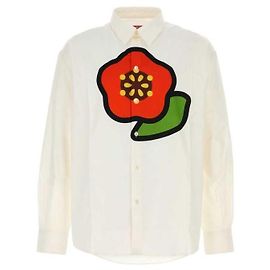 Kenzo Camisa de Poplin com Estampa Pop Branco