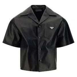Prada Nappa Leather Shirt Black