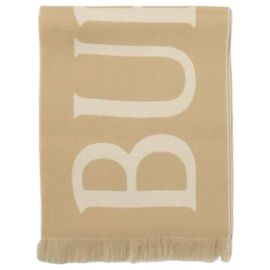 Burberry Cachecol de lã com logótipo Marrom