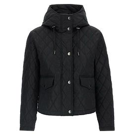 Burberry Gekürzte gesteppte Nylonjacke mit Kapuze QUILTING Schwarz