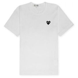 Comme Des Garcons Kurzarm-T-Shirt mit Herz-Patch AX Weiß