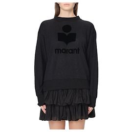 Isabel Marant Leinen Langarm-T-Shirt Schwarz