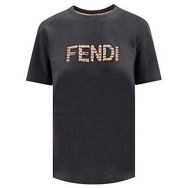 Fendi Baumwoll-T-Shirt Schwarz