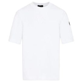 Moncler Kurzarm-Logo-T-Shirt Weiß
