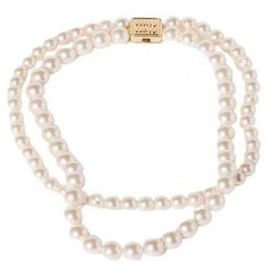 Miu Miu Colar de Pérolas Metálicas Branco