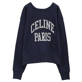 Céline Sweatshirt ample en molleton de coton Bleu