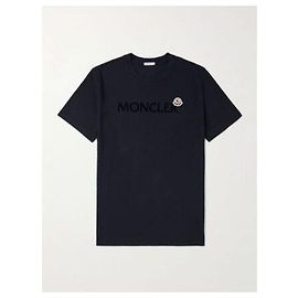 Moncler Baumwoll-T-Shirt Blau