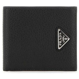 Prada Leather Coin Wallet Black