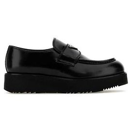 Prada Brushed Leather Loafers Black
