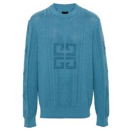 Givenchy Suéter de algodón con trenzas Azul