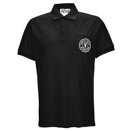 Versace Besticktes Polo-Shirt mit Emblem Schwarz