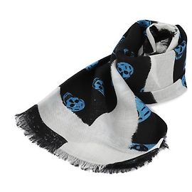 Alexander Mcqueen Cachecol Skull Azul