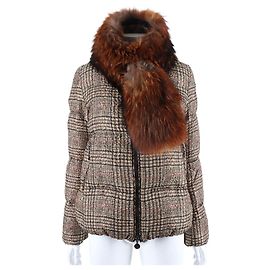 Jaqueta acolchoada de pele Moncler Multicor