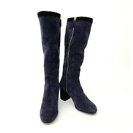 Bottines en daim Chanel Bleu