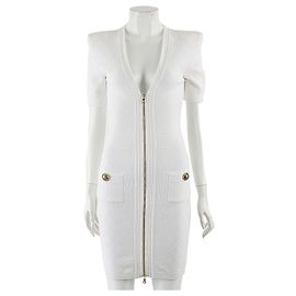 Balmain Vestido com zíper Branco