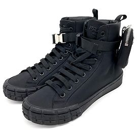 Sneakers alte in nylon Prada Nero