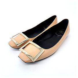 Roger Vivier Patent Flat Shoes Brown