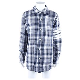 Thom Browne Camisa acolchoada de manga longa Azul