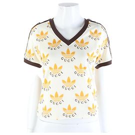 Gucci Adidas Kurzarmshirt Braun