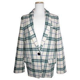 Isabel Marant Étoile Check Wool Jacket Blue