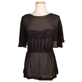 Chloé by Chloe Black Sheer Silk Blouse Black