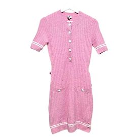 Chanel Strickkleid mit Gürtel Pink