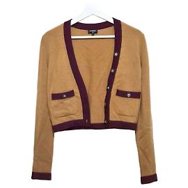 Chanel Kurzer Cashmere-Strickcardigan Orange