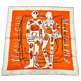 Hermès Pañuelo de seda Naranja