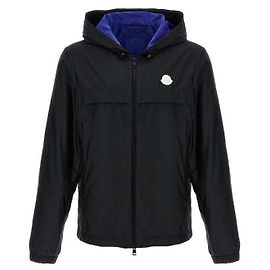 Moncler Giacca a vento con cappuccio e patch logo RIFEO Nero