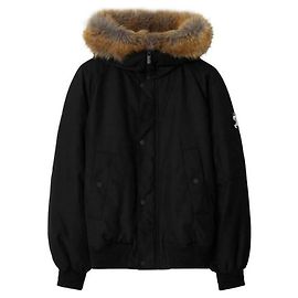 Burberry Nylon-Bomberjacke mit Kunstfellbesatz Schwarz