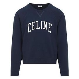 Céline Sudadera Regular en Forro Polar de Algodón Azul