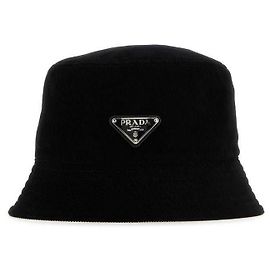 Prada Corduroy Bucket Hat Black