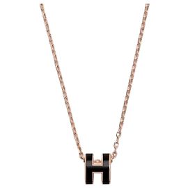 Hermès Pendente Mini Pop Hach Oro Rosa Nero Nero