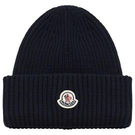 Moncler Gorro de lã e caxemira azul marinho Preto