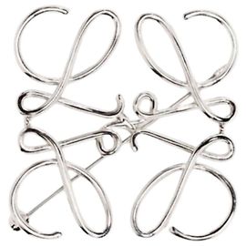 Loewe Brosche Anagram Palladium Silber