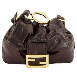 Fendi Borsa Baguette Nano Mama in pelle fine marrone Marrone