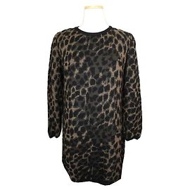 Moncler Leoparden-Wollstrickoberteil Schwarz